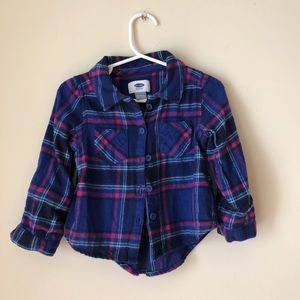 Old Navy Blue Plaid Flannel Shirt 💙💜